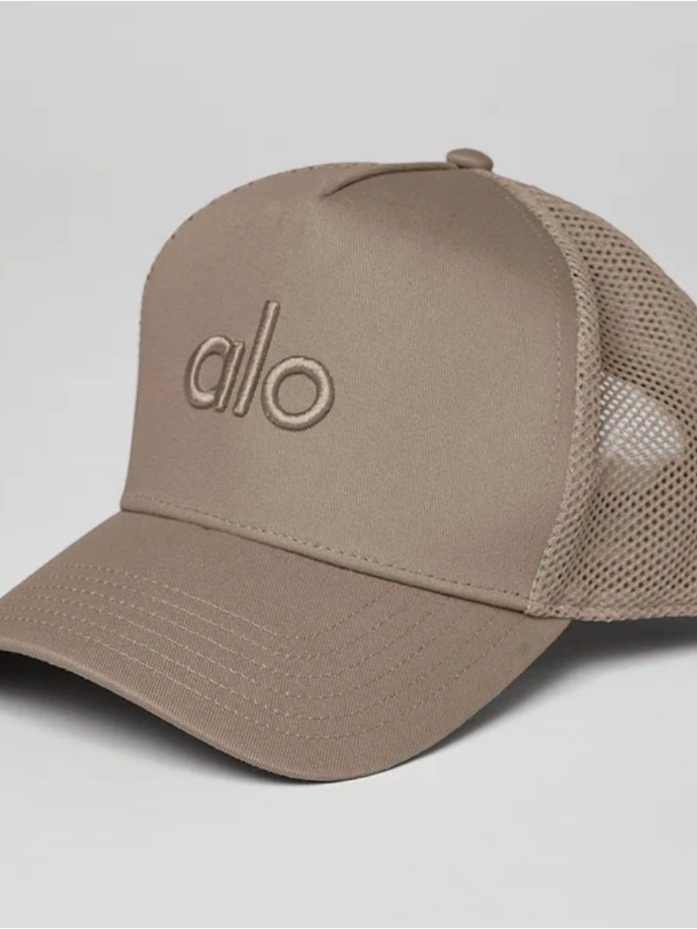 ALO Yoga Taupe Mesh-Back Trucker Cap